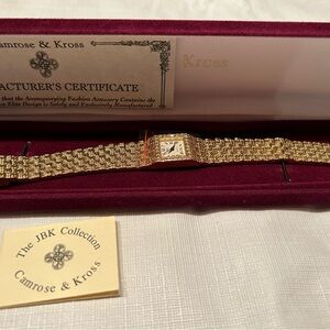 Cantos Kross Basket weave gold tone bracelet watch rhinestone. NWT